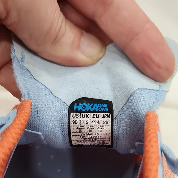 Hoka Women's Mach 5 Coral and Blue Athletic Shoes Size 9 - Picture 9 of 9